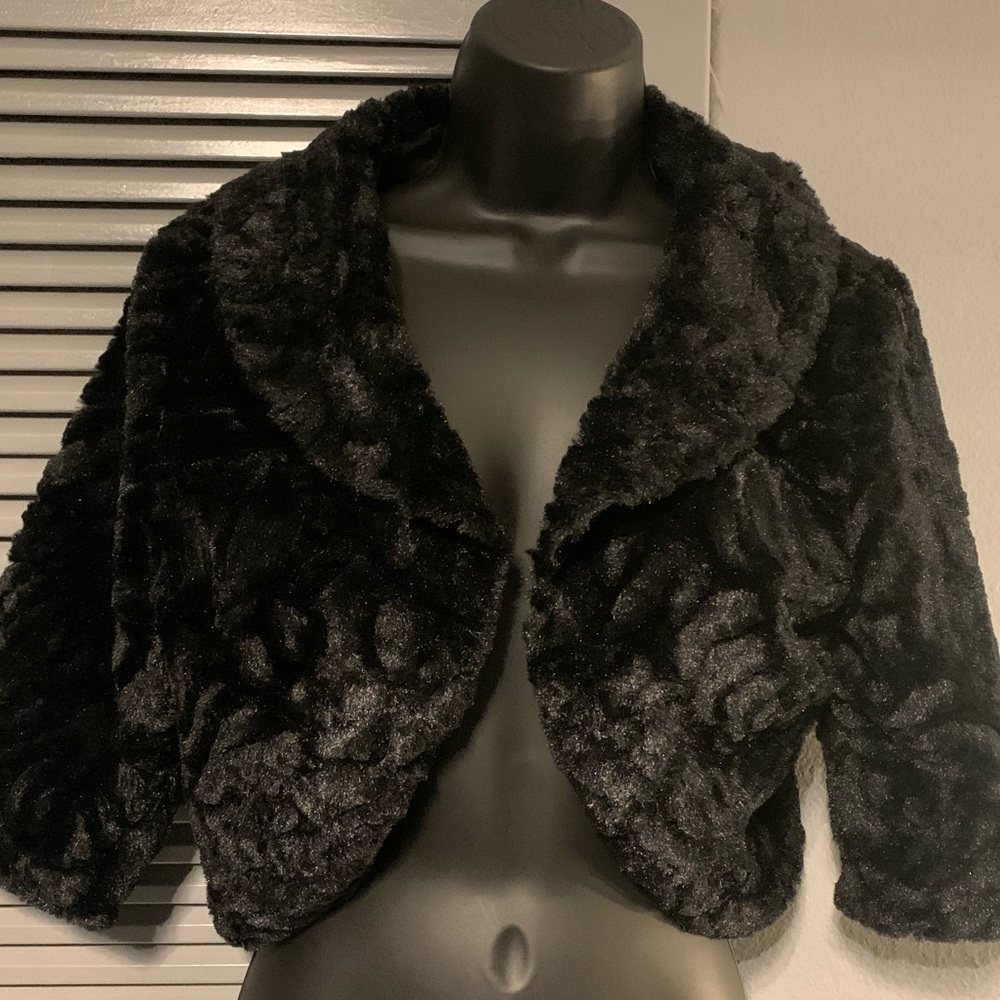 Tacera Faux Fur Bolero Jacket